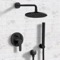 Matte Black Rain Shower System with Handheld, Rain Shower Head, Shower Faucet Set